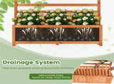Fir Wood Raised Garden Bed with Trellis, 91.4435.56149.86 cm Orange Planter Box with Drainage 21740259