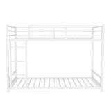 Metal Twin over Twin Bunk Bed/ Heavy-duty Sturdy Metal/ Noise Reduced/ Safety Guardrail/No Box W1935P235016