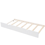 Twin Size Daybed Wood Bed with Twin Size Trundle,White WF295030AAK