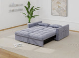 Corduroy Double Sleeper Sofa With Pull-Out Bed, 2 Pillows & Side Storage Pocket 33207990