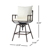 ZUN Outdoor Patio Swivel Bar Stool Height Adjustable Barstool with Cushions 54036.00BCOP