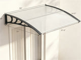 39"x30" Modern Polycarbonate Window Door Awning, UPF50 Waterproof Windproof Outdoor Patio Canopy 61837342