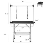 ZUN 36" Professional Dog Pet Grooming Table Adjustable Heavy Duty Portable w/Arm & Noose & Mesh Tray W20608920