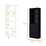 ZUN Sutton 2-Door Bookcase, Storage with Multi-Level Shelves and Double Door Design B128P176163