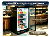 5.7 Cu.Ft Commercial Beverage Cooler, Double Tempered Glass Door Drink Refrigerator with Lock, 3 W5993P524899