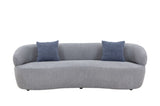 ZUN Mid Century Modern Curved Sofa, 3 Seat Cloud couch Boucle sofa Fabric Couch for Living Room, W87646572