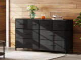 8 Drawers Fabric Cabinet Metal Frame Wide Wood Top Storage Tower TV Stand Clothes Organizer for 02412685