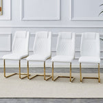 ZUN Modern dining chairs, dining room chairs, and golden leg cushioned chairs made of artificial W1151107095