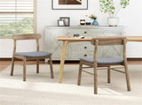 2PCS Solid Rubber Wood Dining Chairs , 400 LBS Capacity Padded Upholstered Kitchen Chairs 61673788