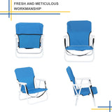 Oxford Cloth Iron Outdoor Beach Chair Blue 16577017