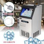 ZUN ZK-150 120V 245W 150lbs/68kg/24h Ice Maker Stainless Steel Transparent Frosted Lid/Display/5*9 17369097