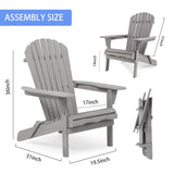 Wood Patio Chair for Garden Outdoor Wooden Folding Adirondack Chair Set of 2 Solid Cedar Wood 96785121