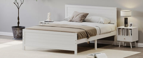 ZUN Wood Platform Bed Frame with Headboard, Mattress Foundation with Wood Slat Support, No Box Spring WF321012AAK