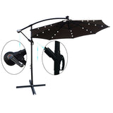 10 ft Outdoor Patio Umbrella Solar Powered LED Lighted Sun Shade Market Waterproof 8 Ribs Umbrella W65627957