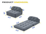 Convertible Corduroy Lounge Chair with Tufted Design, Full Foam Support, Fold-Out Sleeper & 60316338
