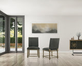 Everton Set of 2 Gray Fabric 19" Dining Chair with Nailhead Trim B061125431