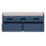 ZUN TREXM Rustic Storage Bench with 2 Drawers, Hidden Storage Space, and 3 False Drawers at the Top, WF323695AAM