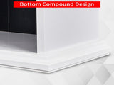 5-Tier Duplex Bookcase MDF Painted Item Display Rack 20*12.99*70.87in White Cabinet with Black Inner 01046997
