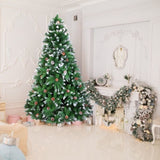 ZUN Christmas Tree 7FT 1350 Branch Flocking Spray White Tree Plus Pine Cone 59813333