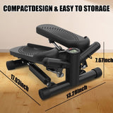 ZUN Steppers for Exercise - Mini Stair Stepper Machine with Resistance Bands 330lbs Twist Stepper 51886384