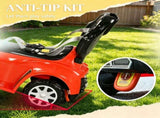 Red 3 in 1 Kids Push & Sliding Car with Removable Handle, Music, Horn, Canopy & Safety Guardrail 82452553
