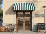 4' Window Door Awning Sun Shade Canopy Outdoor Patio Cover, Green & White Stripes 16287034