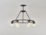 23.62'' Modern 6-Light Black Wagon Wheel Chandelier With Light For Bedroom Bathroom,Living W5008P468517