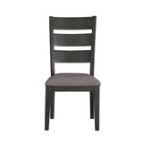 Transitional Side Chairs 2pc Set Wood Frame Padded Seat Casual Look Neutral Toned Fabric B01143653