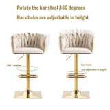 COOLMORE Vintage Bar Stools with Back and Footrest Counter Height Dining Chairs 2PC/SET W153990661