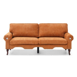 80-Inch Modern Linen 3 seat Sofa with Wooden Legs & Crystal button and Copper Nail, Tufted Backrest, W1117P268791