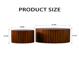 Round Wood Coffee Table for Living Room for Small Space Apartment and No Need Assembly W3081P255018