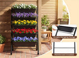 Vertical 5-Tier Raised Garden Bed with Wheels & Removable Planter Boxes for Patio Balcony 61745860