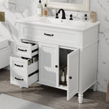 ZUN 36" Bathroom Vanity with Sink, Bathroom Cabinet with Drawers, Solid Frame and MDF Board, One N759P207685K