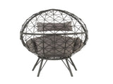Aeven Light Gray Fabric & Black Wicker Patio Lounge Chair B2726P401989