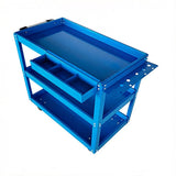 Upgrade 3-Tier Rolling Tool Cart with Lockable Wheels, Heavy Duty Steel Utility Cart, Kitchen Cart 04836174