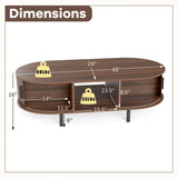 48 inch vintage coffee table with sliding slot door 82296919