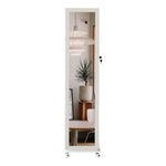 ZUN Full Length Mirror 360&deg; Swivel Jewelry Cabinet W2512P232469