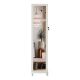 ZUN Full Length Mirror 360&deg; Swivel Jewelry Cabinet W2512P232469