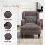 Upholstered Accent Chair Tufted Armchair for Living Room and Bedroom, Russet Brown N763P193158D