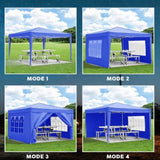 ZUN 10'x10' Folding Canopy with 4 Removable Sidewalls Outdoor Event Shelter UPF 50+ Gazebo Portable W2185P194752