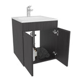 Bathroom Vanity 45 Meka, with Two Drawers and Open Shelf, Black B200P313687