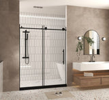 Frameless shower door 56-60 "W x 76" H, 1/4 " Clear Tempered Glass, Explosion Proof Film, W1675P306962