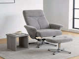 Swivel chenille Recliner with Ottoman Chair Modern Armchair Ergonomic Push Manual Reclining Footrest W1622P460966