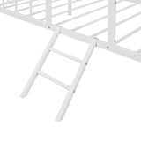 ZUN Metal House Bed Frame Twin Size with Slatted Support No Box Spring Needed White MF289091AAK