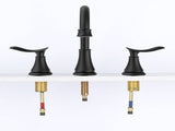2-Handle 8 inch Widespread Bathroom Sink Faucet Matte Black Lavatory Faucet 3 Hole 360&deg Swivel Spout T3177P277516