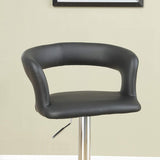 Bar Stool Counter Height Chairs Set of 2 Adjustable Height Kitchen Island Stools Black PVC / Faux HS00F1555-ID-AHD