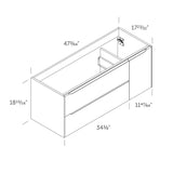 DAX Cenit Single Vanity Cabinet with 2 Drawers 1 Door 48 Inches Matt Blue Space B2702P226986