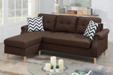 ZUN Living Room Corner Sectional Dark Coffee Polyfiber Chaise sofa Reversible Sectional HS00F6457-ID-AHD