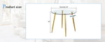 ZUN Round dining table with glass top, gilded metal legs, exquisite living, starting from details, W1151P205877