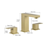 Bathroom Stainless Steel Faucets for Sink 3 Hole Nickel Gold 8 inch Widespread Bathroom Sink Faucet W1932P353492